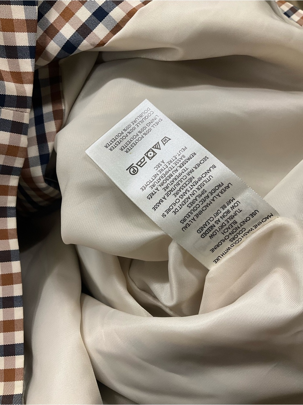 Anthropologie Maeve Crop Plaid Trench Coat Jacket M - Picture 6 of 6